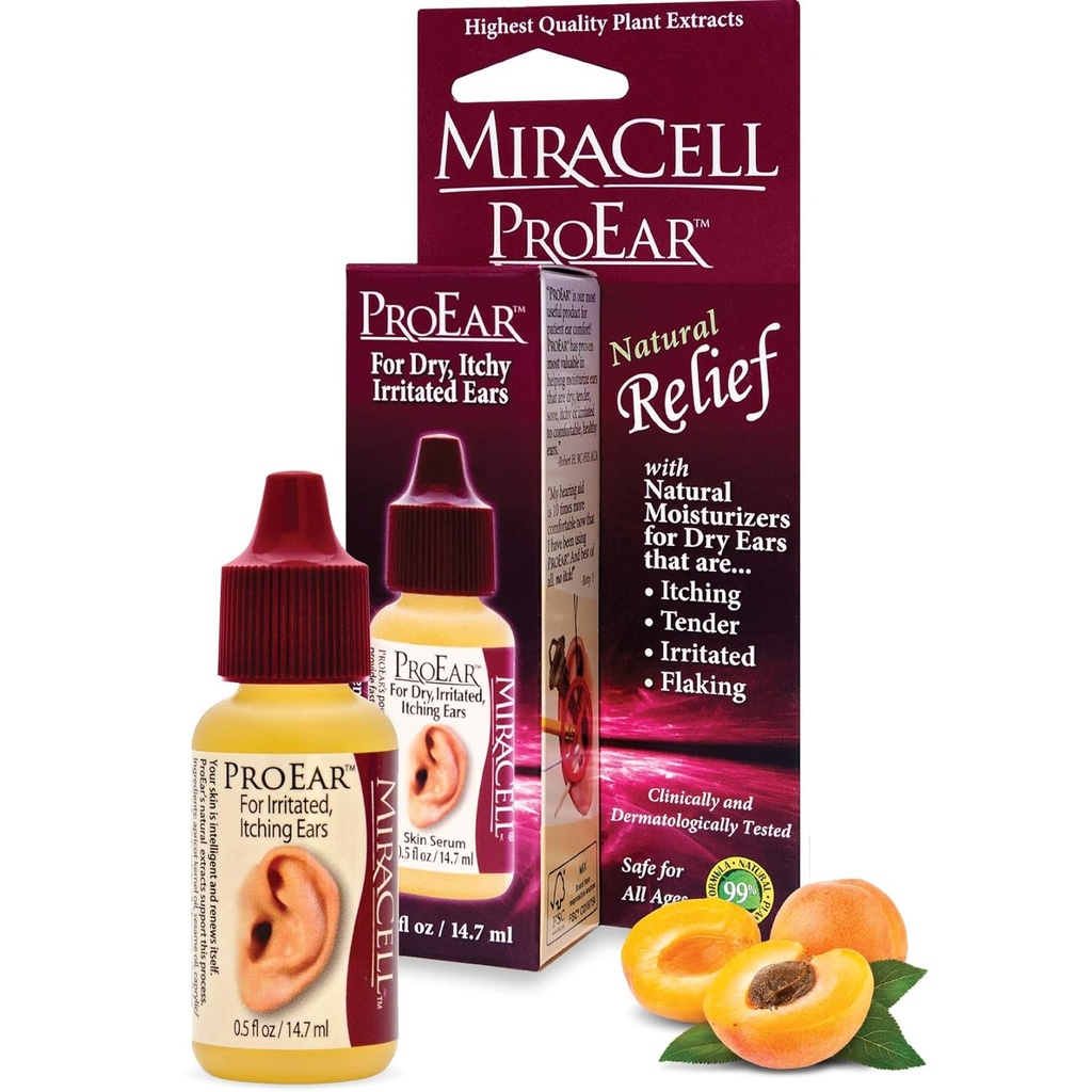 Miracell ProEar, Ear Drops för Itchy Ears, Ear Wax Softener, Clogged Ears, Dry Ears, för vuxna barn. 0.5oz