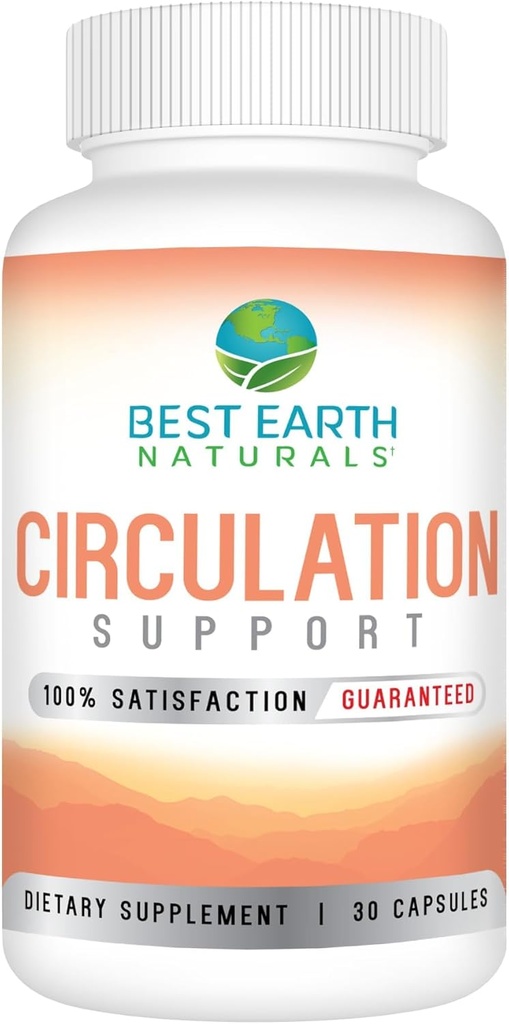 Best Earth Naturals Circulation Supplement - Optimal Circulatory Support üçün Balanced Formula - 30 Capsules (30-Day Supply)