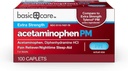 Põhiline Hooldus Acetaminophen PM, Valu Reliever Plus Öine Uneabi Kapsel, 100 Count
