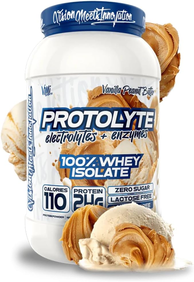 VMI Sports | ProtoLyte Whey Isolate Protein Powder | Low Calorie Whey for Weight Loss and Muscle Gain | Digestive Enzymes | Non-GMO (1.6 lb, Vanilla Peanut Butter)