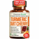 Tart Cherry Capsules – 4-in-1 Turmeric Tart Cherry Supplement for Uric Acid Balance & Joint Health – 10:1 Tart Cherry Extract Capsules with Celery Seed, Turmeric Curcumin & Black Pepper – 60 Count