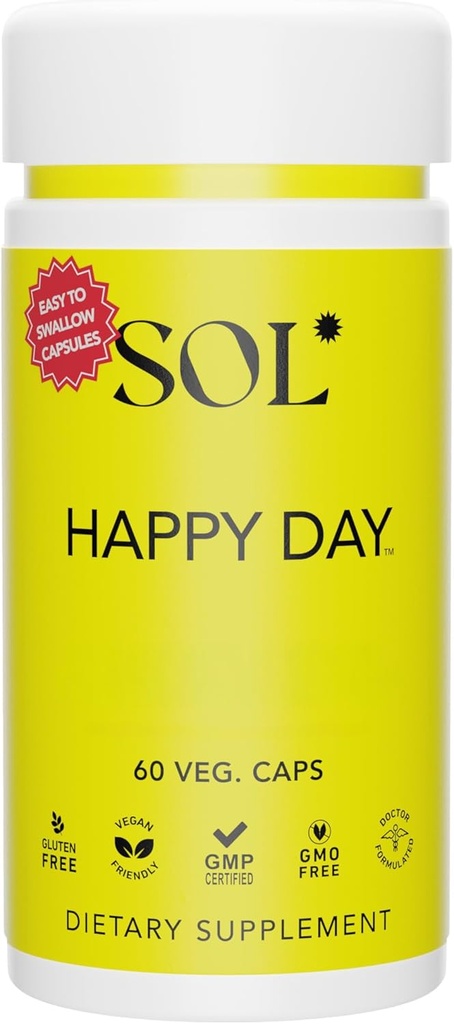 Happy Day Supplement: Kollektiv Mutluluk Bark, Astragalus və Gingko Bilobanın Natural Herbal xüsusiyyətlərini birləşdirin - 60 Swallow Capsules üçün asan