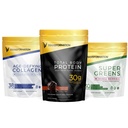 Transformation Chocolate Protein Powder | 30G Multi-Protein Superblend+ Grass-Fed Hydrolyzed Collagen Peptides Powder- Hair, Skin, Nails+ Organic Super Greens Superfood Powder- Immune & Energy Support