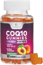 CoQ10 Gummies 100mg - 3X 힘, 높은 흡수, 심장 건강 지원 & 에너지 생산을 위한 산화 보충교재, 매우 Coenzyme Q10 비타민, Coq 10 보충교재, 비 GMO - 60 CoQ10 Gummies