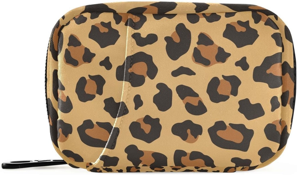 Leopard Print Pill Box 7 päivän pilleri tapauksessa matka pilleri Järjestäjä laukku Zipper Kannettava Viikoittain Vitamiini Lääketä täydentää haltija pussi