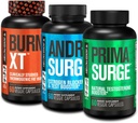 Jacked Factory Androrup Estrogen Blocker vyrams + Primasurge Testosteronas Booster vyrams + Burn XT Burn- XT Termogeninis riebalų degiklis - Appetite slopinantis svorio netekimas