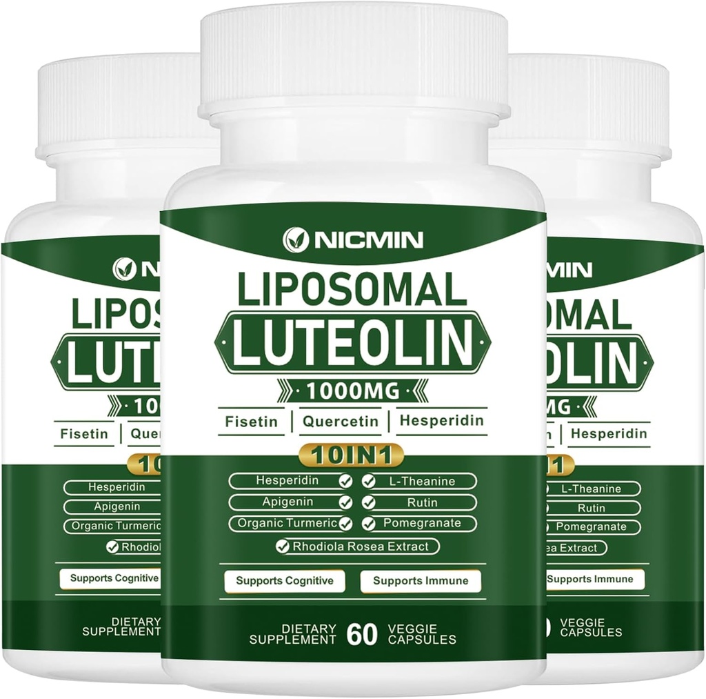 1000MG Liposomal Luteolin, Maksimaalne imendumine, Potent Luteolin Supplement 180 kapslit