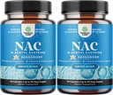 NAC добавки N-Acetyl Cysteine 600mg - Vegan Висока Absorption NAC 600 мг Капсули - Клейтион прекурсор для очищення печінки Detox & Repair Plus Lung Health and Immunity Support (180 Servings)