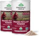 Organik INDIA Psyllium Powder Organik - Fine Grain Psycolluum Suplemen, Ditraffic Dukungan, Vegan, Gluten- Bebas, Non- GMO, Sumber Fiber - 6 oz (Paket 2)