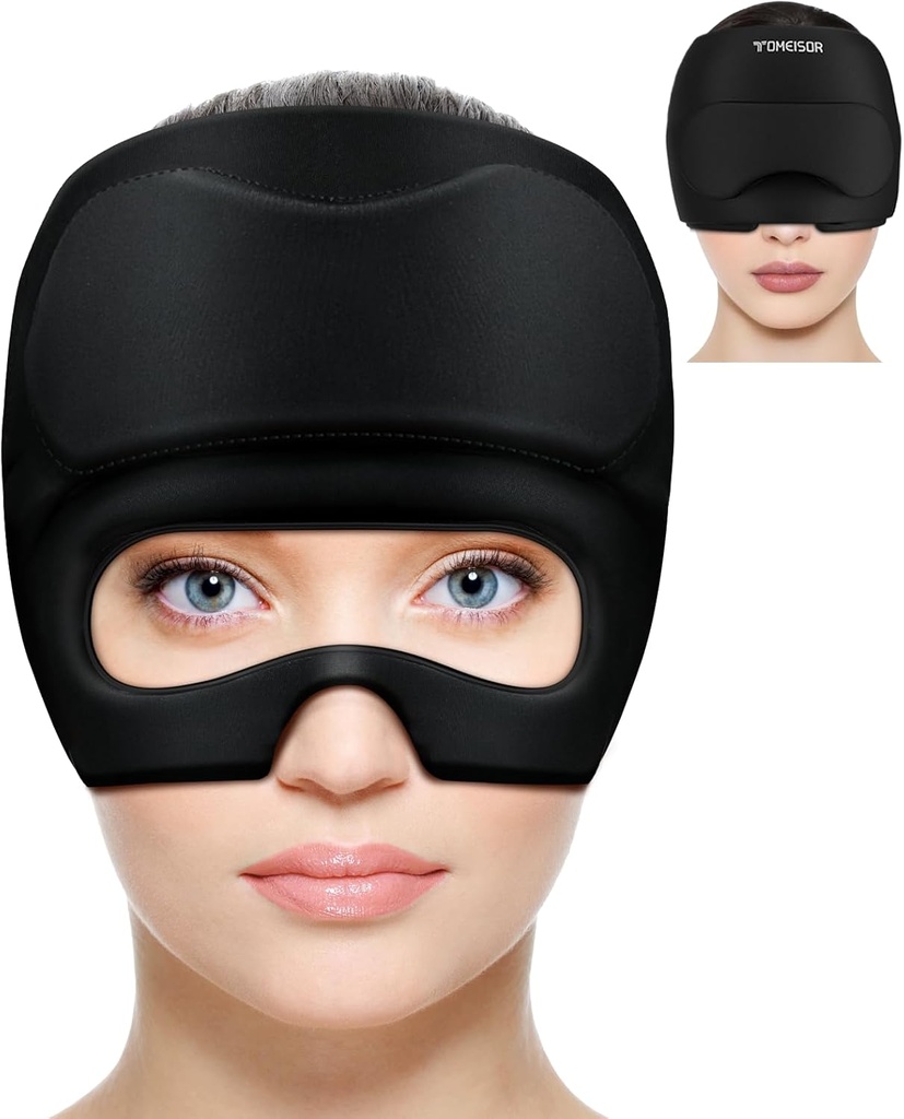 Migraine Relief Cap, Foldable Eye Visible Headache Relief Cap, Migraine Relief Hot och Cold Hangover Cap Ice Gel Cap 360° Fit, Migraine Ice Mask, Headache Migraine Hat Best Home Health Gift