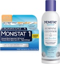 Monistat 1 dia Febre Tratamento para Mulheres, 1 Miconazol Ovula Inserir & Monistat externo Anti-Itch Cream Bundle + 10 fl oz ácido bórico Feminino Limpador