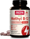 Jarrow Formule Metil B-12 5000 μg - 60 Žvečljive tablete, Cherry - Bioaktivni vitamin B12 - Podpira proizvodnjo energije, zdravje možganov in presnova - Gluten Free - 60 Serving
