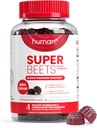 HumanN SuperBeets Heart Gummies - Beet Gummy met energiesteun, Grape Seed Extract & Beetwortel poeder, Suikervrij - Granaatappel Berry smaak, 60 Tel.