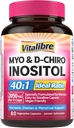 Inositol suplementari, Myo- Inostitol i D-Chiro Inosol Fertility suplementaris per les dones, 40: 1 Relació ideal, Làmpada de Hormone i Ovarian, 80 Vegan Capules