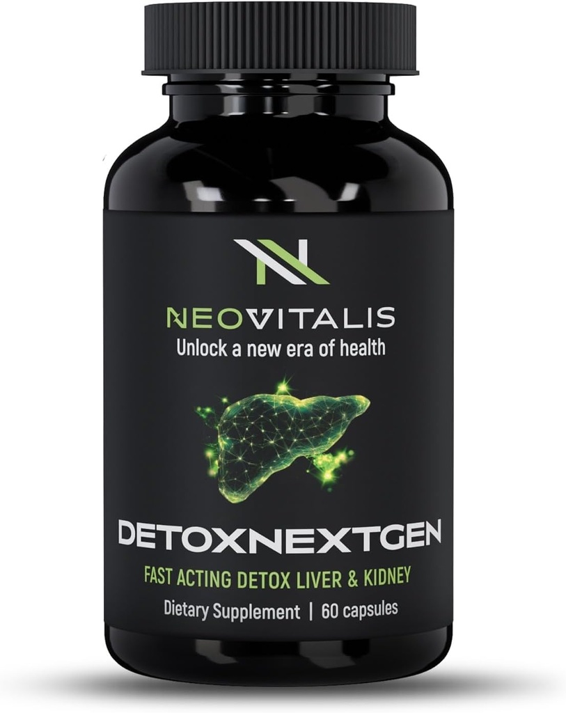 DetoxNextGen Advanced Fast-Acting Detox Aknu un nieru atbalsta papildinājums ar piena Thistle & Dandelion Root - veicina dabas tīrīšanas un toksīna noņemšanas Diētiskās papildinājums - 60 kapsulas