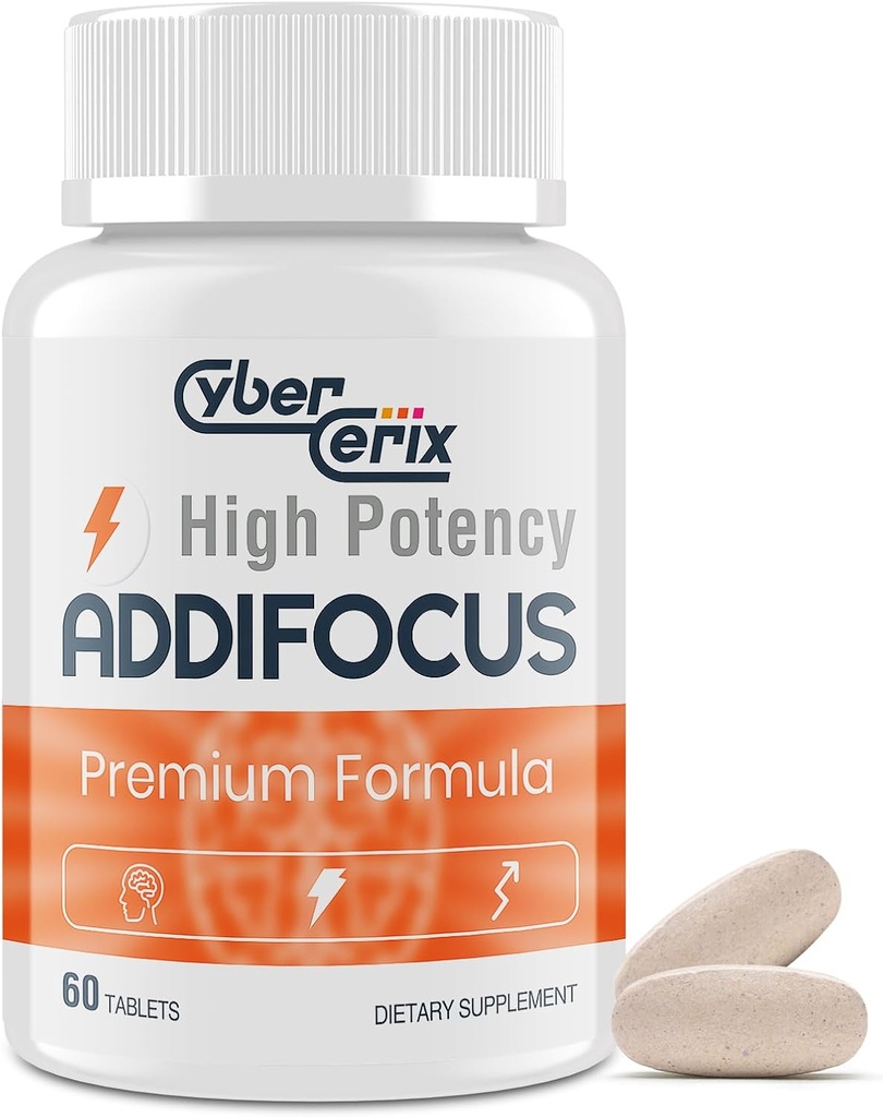 High Potency Brain Supplement för minne och fokus - Naturkoffeinblandning med vitaminer, aminosyror och växtbaserade extrakt - 60 tabletter