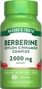 Natural's Truth Berberine with Ceylon Cinnamon Complex | 2,000mg | 50 Vegan Capsules | Vegan, Non-GMO, 和 Gluten 免费补编