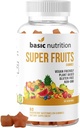 SuperFruits Gummies with Collagen-Promoting תערובת פירות ליופי ו- Skin Care | Natural Raspberry Watermelon Flavor