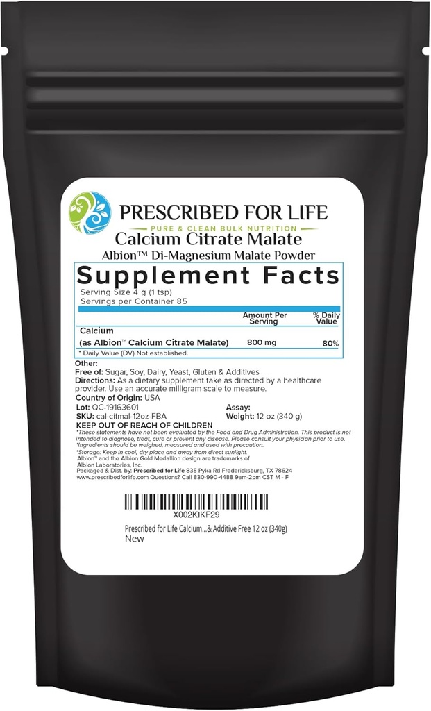 กําหนดสําหรับ Life Culcium Cittegration mate, Frigin Romeson Calcium profiles, Simple Absorpation สูตร, Not GMO, Filer & Aditive free (340g)