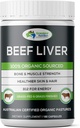 Graslandès Nutrition Gras Fed Beef Liver 100% Orgueic sourced Natural B12 per a l'Energia, Iron A (180 Capsules)