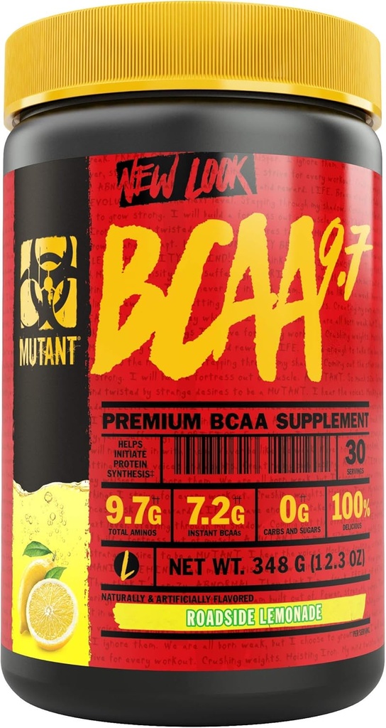 Mutant BCAA 9.7 Supplement BCAA Powder met Micronized Amino Energy Support Stack, 348g - Roadside Limonade