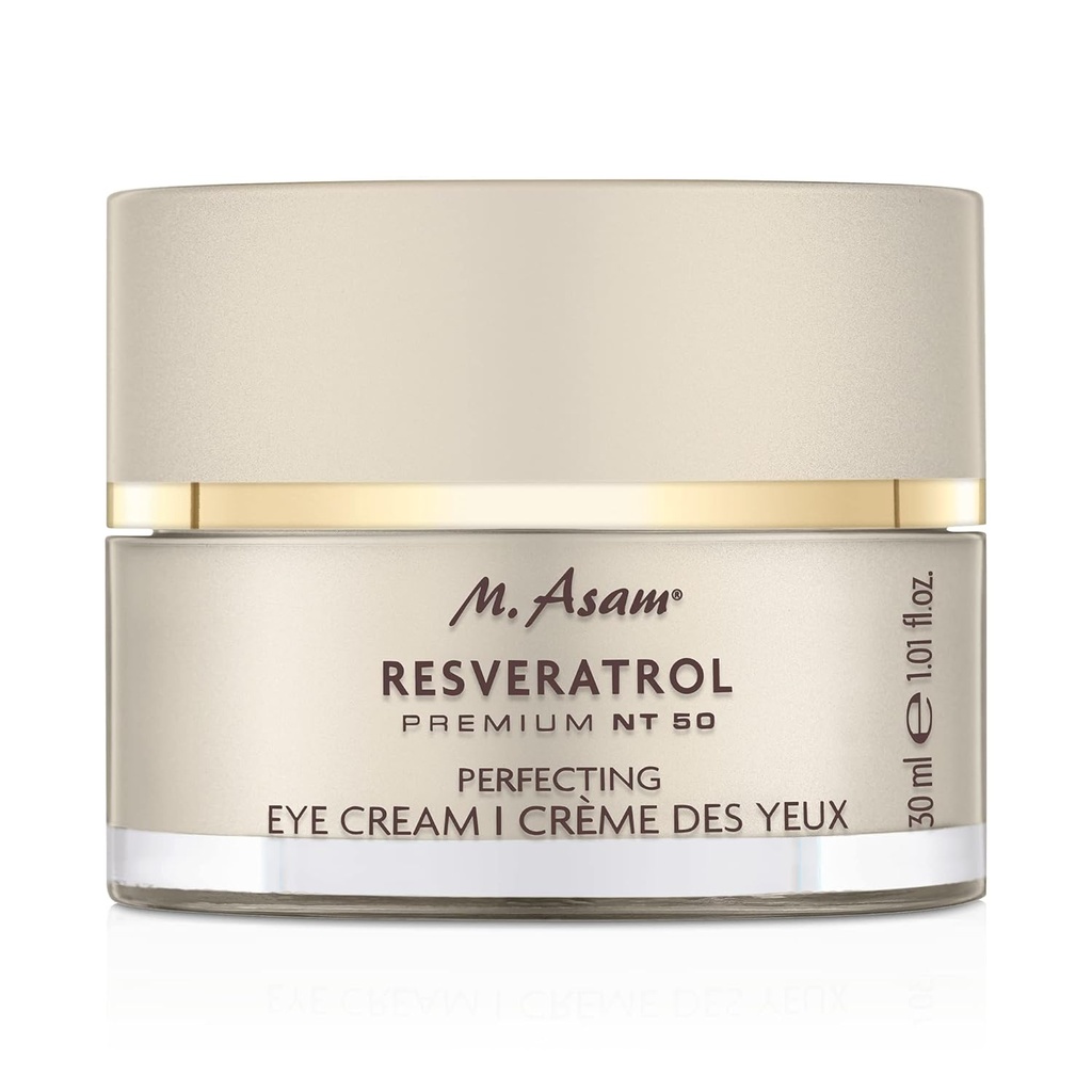 M. Asam Resveratrol Premium NT50 Perfecting Eye Cream – Anti-Aging unter Augencreme mit Resveratrol & Hyaluronsäure zu glatten Falten & feine Linien, vegane Formel, 1.01 Fl Oz