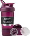 BlenderBottle Shaker Bottle mit Pill Organizer und Speicher für Proteinpulver, Classic V2 ProStak System, 22-Ounce, Plum