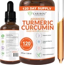 Curcumin líquid de Turmeric Curcumin amb bio Bioperina per a una absorció millorada - Curcumin suplementari per a la implementació de l'Unitària - Extreudor de Turmerica amb Pepper negre - 2 de mes - 4oz
