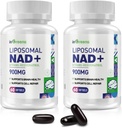 900 mg Liposominis NAD + Priedas su Trans Resveratrol 300 mg, Replaces NMN, Superior Absorption, True NAD Plus DNA remonto ir Boost NAD +, Senėjimo gynyba, energija, 120 Softgels, 2 Pack