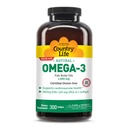 Country Life Omega-3 Fish Oil Supplement, 1000mg, 180mg EPA & 120mg DHA, Fish Oil Concentrate, Burpless, 300 Softgels, Certified Gluten Free