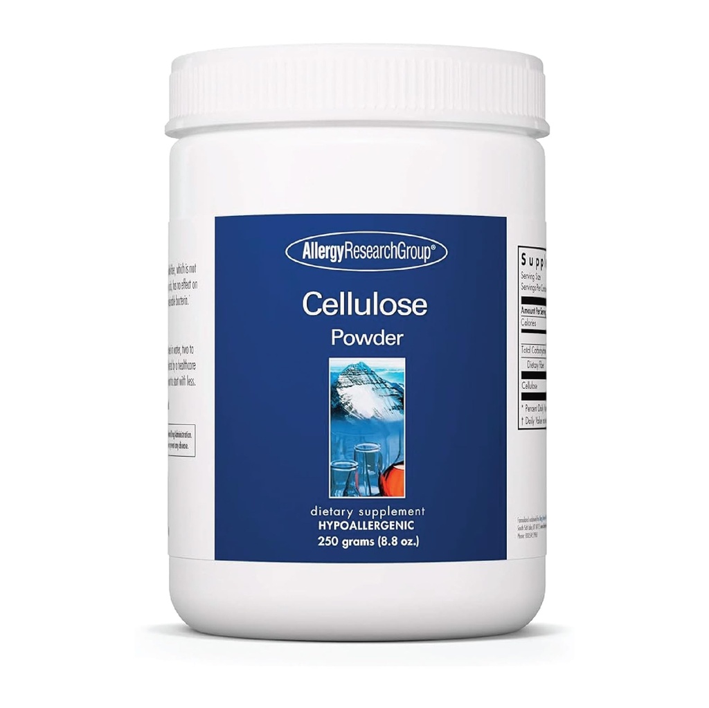 Allergy Research Group ARG Cellulose Powder - Microcrystalline Cellulose - Digestive System Support - Non-Fermentable Insoluble Fiber - Hypoallergenic Formula - 125 Servings - 8.8 oz