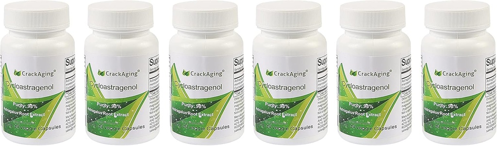 Crackaging Super-Absorption Cycloastragenol 98% Anti-Aging & Telomerase activator Supplements(5mg 180 capsule)