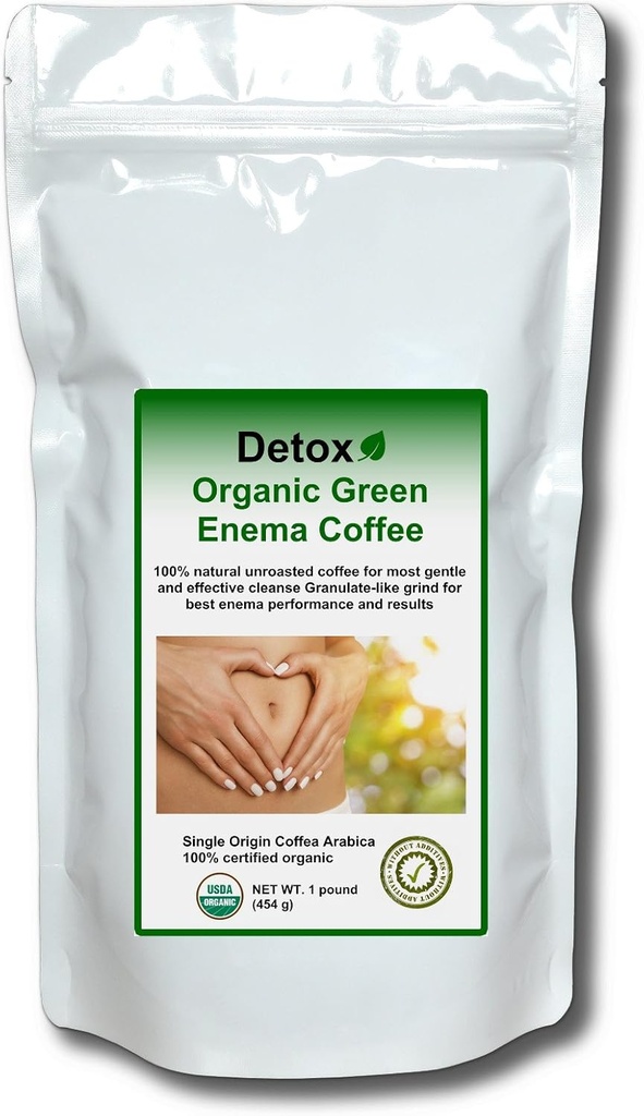 Detox Organic Green Enema Coffee (1 punta) - Original Gers. Formula for Detox and Cleansing - GMP sertifioitu, Lab testattu