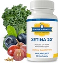 Simple Promise - Xetina 20TM Lutein och Zeaxanthin Supplements - Essential Support för ögonhälsa med vitaminer E, Eyebright, Zink, Grape Seed Extract, Rutin & Bilberry - 60 kapslar