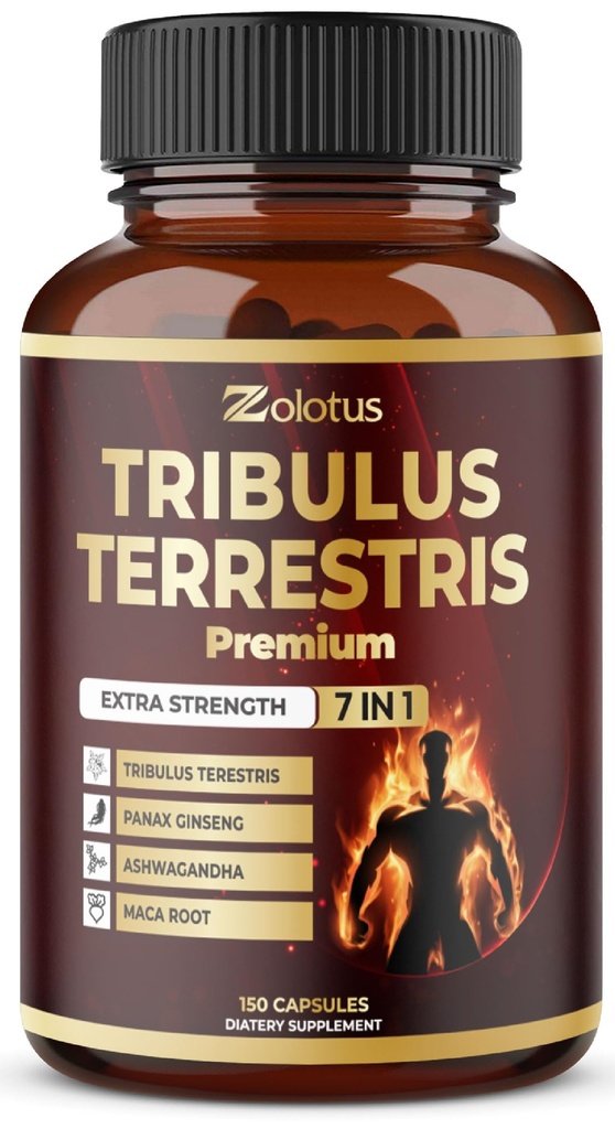 Tribulus Terrestris Supplement for Men & Women, 5-Month Supply with Ashwagandha, Panax Ginseng, Saw Palmetto, Maca, Shilajit, 150 Count