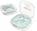 1 Iepakojums Mazs zaļās tabletes organizētājs, 4 iecirkņi, Compact Stylish Cute Travel Camping Pill Box Daily Medicine Pill Case, Portatīvs un mitruma nodrošināts, lai uzglabātu vitamīnus, zāles un piedevas