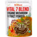 Ellie's Best 7 Mushroom Powder Extract Blend Supplement Organic 114 Servings High Potency Double Extracted Cordyceps, Reishi, Turkey Tail, Chaga, Lion's Mane - 4oz