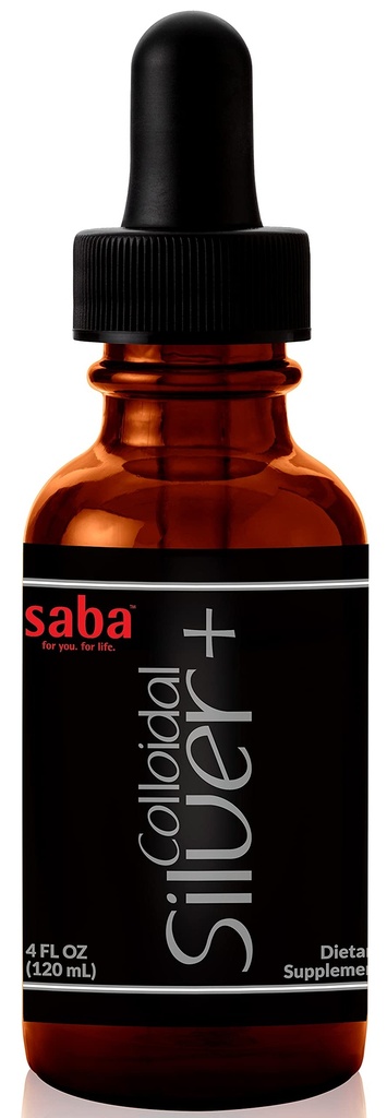 Saba Colloidal Silver 50PPM, 4Fl Oz.- Seasonal Wellness, Immune Support -This Multi-Use Product Comes in Handy for Several of Life’s Little Accidents. It’s A Must-Have in Every Household -24 Servings
