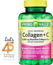 Collage de la Vall de Springn + C Taulas per al pèl/Skin/Nail Health, 2500 mg, 90 comte, Highly Absorbable, paquet Cgata de Plus amb els 45 Diabets Ded