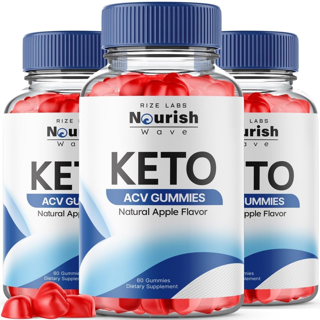 rize labs - Nourish Wave Keto ACV Gummies apoya la pérdida avanzada de peso, para una mejor digestión, resistencia y resistencia (180 Gummies)