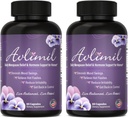 Avlimil ® Hormone & Menopause 124; Relief dari Mood Swings, Hot Flashes, Night Sweats dan Irritability - Isoflavones, Black Cohosh, Raspberry, Valerian, Sage, Red Clover, Lemon Balm - 2 Bulan