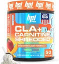 BPI Sports CLA + Carnitine Shrededed - Converteix les cel· les fatines a l'Energia i el suport de Lan Muscle, Boond Metabolisme - Nontul Lant-Critine suplementari - Tropic Mango (141 oz. / 50 Servings)