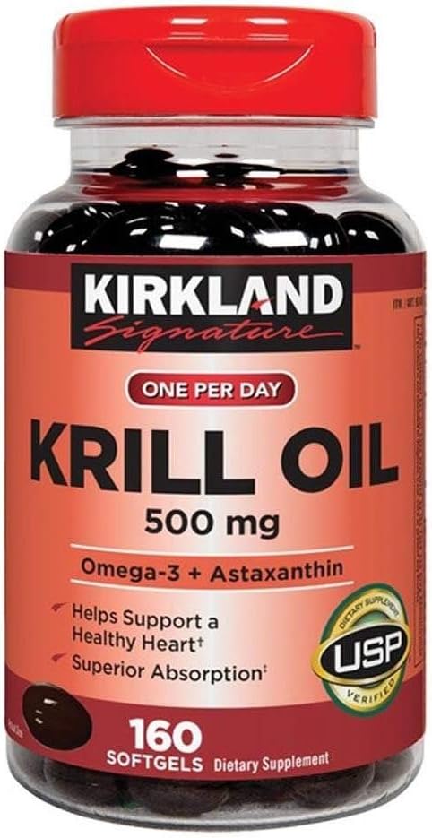 Kirkland Подпис Krill Oil 500 Милиграм 160 Softgels