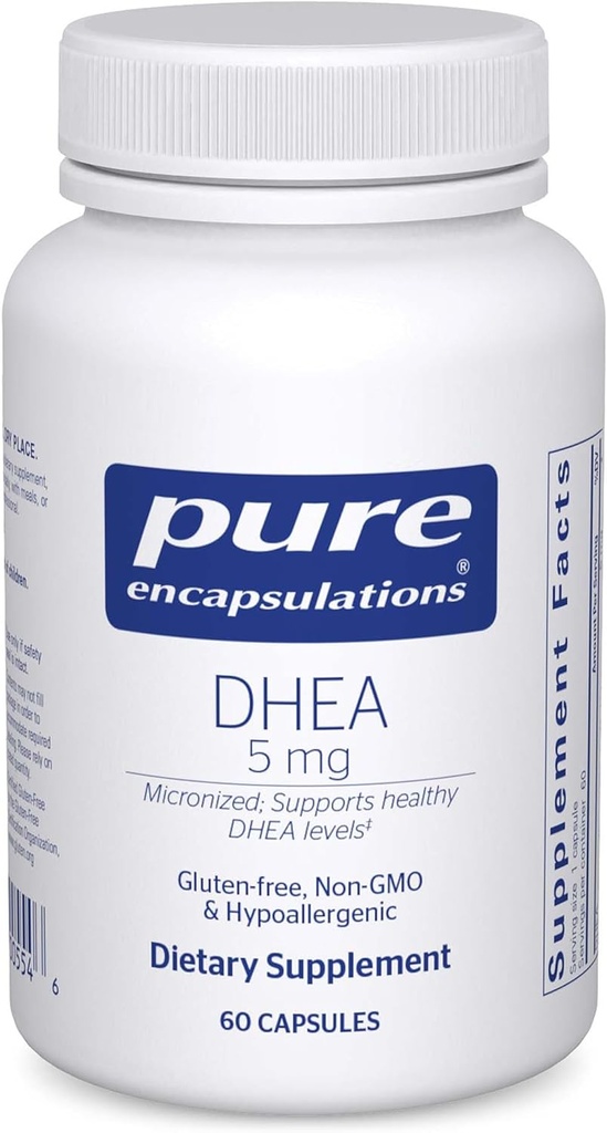การจับเท็จแบบบริสุทธิ์ DHHA 5 mg - การรองรับ harmones สมดุล* - ไมโครจุลภาค DHA - Gluten Free & เวก้า - 60 Capsults