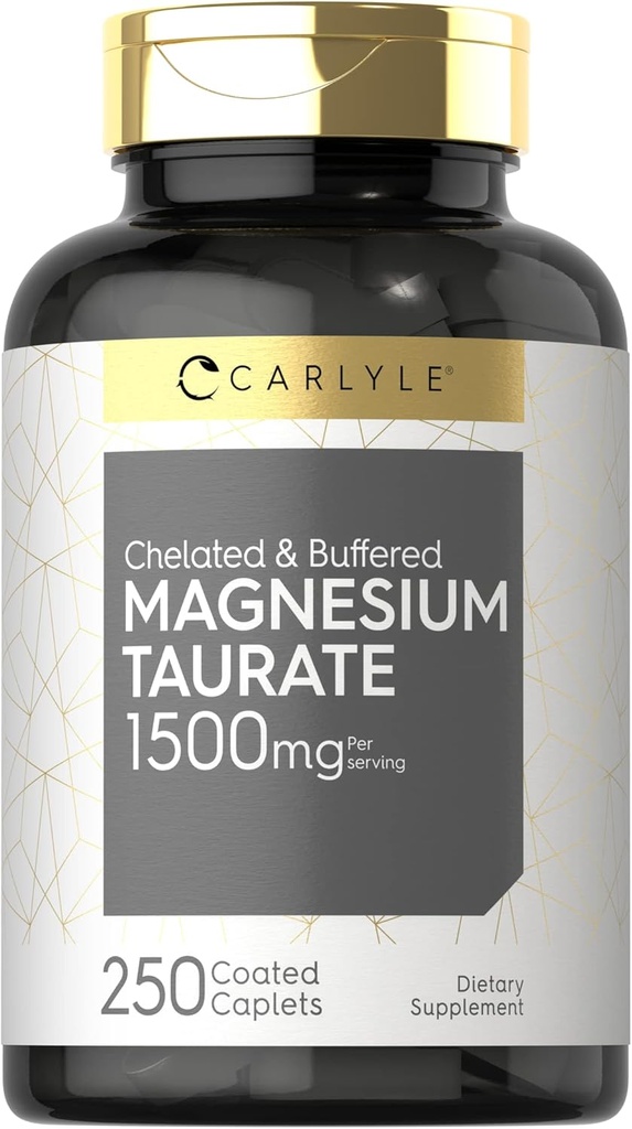 カルリール マグネシウム タウレート 1500mg | 250カプレット | シュレート・バッファ | ベジタリアン・非GMO・グルテンフリー対応サプリメント