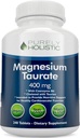 Taurato de magnésio 400mg Comprimidos - Magnésio Quelado com Taurina e Coenzima B6 - Complexo de Alta Absorção para Saúde Cardiovascular, Função Músculo e Nervo - 240 Tablets Vegan