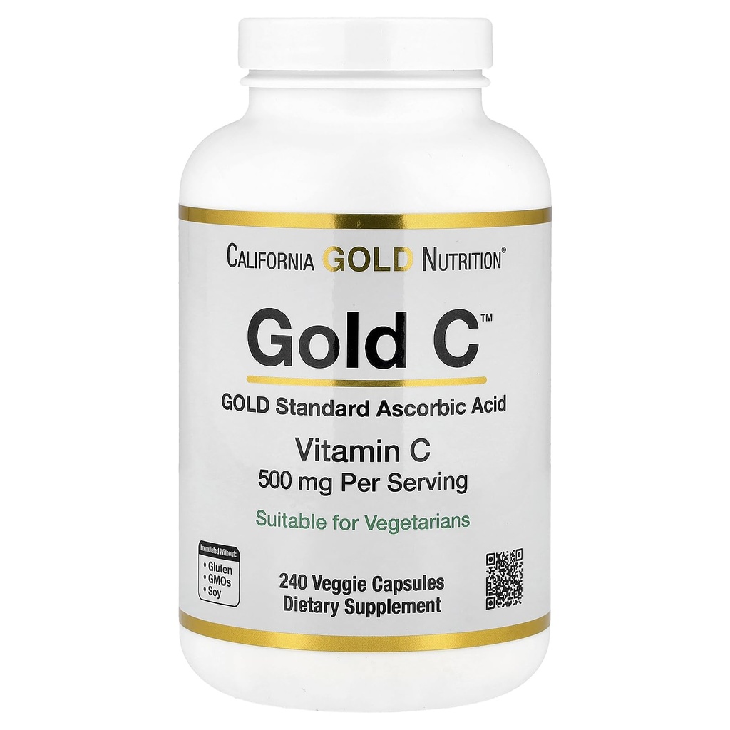 California Gold Nutrition, Vitamin C, Quali-C, 500 mg, 240 Veggie Caps