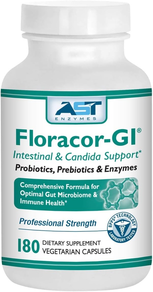 Floracor Allov Probiotics i Enzymes per donar suport a l'intestinal & Gut Heath  © Vegetal Capules