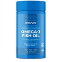 OMAPURE Fish Oil Supplements with Omega 3 Fatty Acids (1 Bottle, 120 Softgels) - High EPA, DHA, & IFOS Fish Oil Pills Support Heart & Joint Health - Burpless Fish Oil Promotes Brain Function